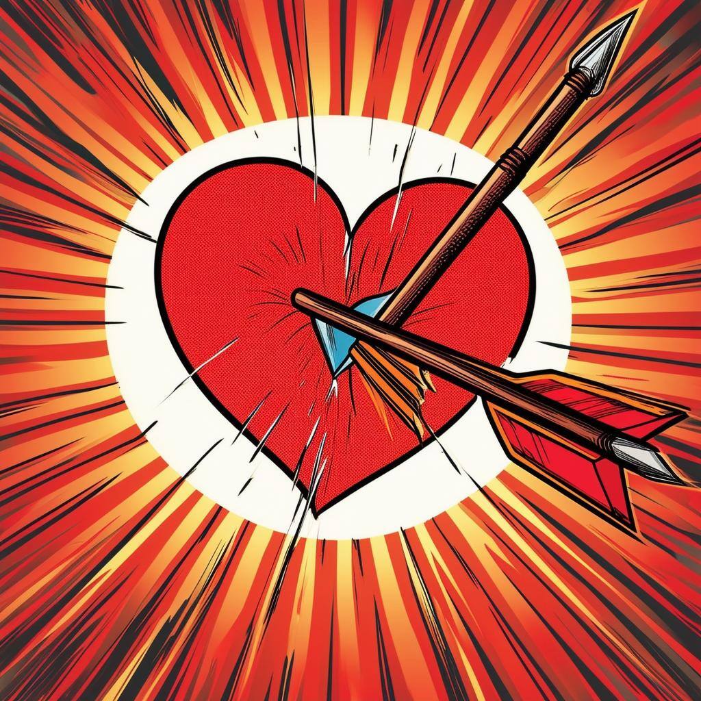 arrow through a heart shaped bullseye